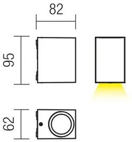 Redo 9907 - LED Vonkajšie nástenné svietidlo BEAM LED/5W/230V IP54
