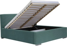 Čalúnená posteľ s úložným priestorom a matracom KOOL 180 x 200 cm Tmavohnedá