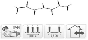 Vianočné svetielka 9 m/120 led studená biela