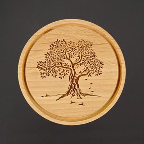 AMADEA Drevená servírovacia doštička - podnos strom, masívne drevo, 20 cm