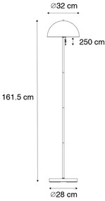 Vonkajšia stojaca lampa tmavo bronzová nabíjateľná 3-stupňovo stmievateľná - Keira