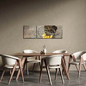 Obraz motýľa (s hodinami) (90x30 cm)
