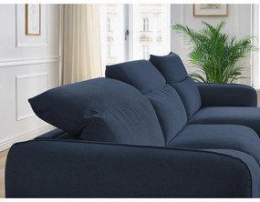 Tmavomodrá rozkladacia rohová pohovka (variabilná) Achille – Bobochic Paris