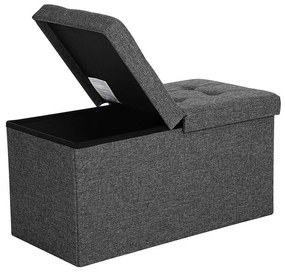 SongmicsHome Taburet s úložným priestorom OTO, 76x38x38cm, antracitová