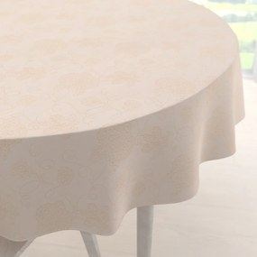 Biante Teflónový okrúhly obrus TF-099 Zlaté kvetované ornamenty na béžovom Ø 90 cm