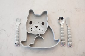 Silikónový delený tanierik s prísavkou - buldoček