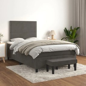 Posteľný rám boxspring s matracom tmavosivý 90x190 cm zamat 3137774