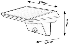Rabalux 77005 - LED Solárne svietidlo so senzorom QESA LED/10W/3,7V IP44
