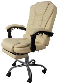 Béžové kancelárske kreslo s opierkou nôh