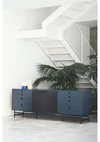 Čierno-modrá komoda Teulat Punto, šírka 212 cm