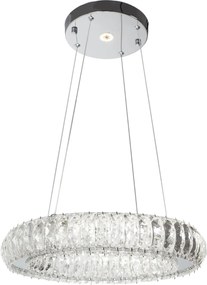 Toolight Toolight, Krištáľové LED závesné svietidlo APP1040-CP + diaľkové ovládanie, chrómová, OSW-09473