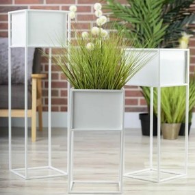 Stojan na kvety 70x24 cm biela