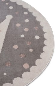 Hanse Home, Detský koberček Adventures 105969 Cream Grey kruh, 100x100 (priemer) kruh, šedá, detská izba