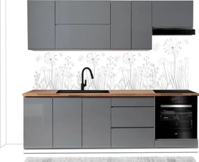 Kuchynská linka Aspen 240 cm šedá