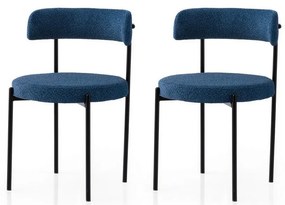Súprava jedálenských stoličiek Gini Dark Blue and Black, 2 ks