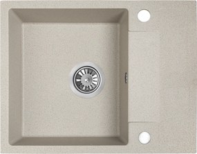 Kuchinox Rab, 1-komorový granitový drez 560x440x175 mm s odkvapkávačom, béžová, LAV-SBF_413Y