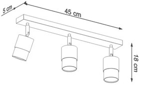 Sollux SL.1071 - Bodové svietidlo NERO 3xGU10/40W/230V čierna/zlatá