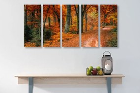 5-dielny obraz les v jesennom období - 200x100
