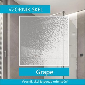 Mereo, Sprchový set z Kory Lite, štvrťkruh, 90 cm, biely ALU, sklo Grape a vaničky z liateho mramoru, MER-CK35121ZM