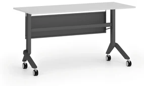 Mobilný stôl PRIMO MOVE, 1400 x 600 mm, čierna podnož, biela
