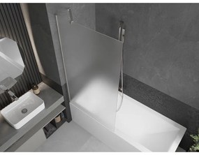 Mexen Next, 1-krídlová vaňová zástena 90 x 150 cm, 6mm sklo námraza, oceľová, 895-090-000-00-30-97