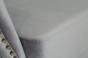 Dizajnové kreslo Chesterfield strieborný zamat