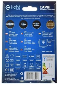 Schodiskové LED svietidlo Capri, 1x LED 0,6w, 6500k, s