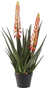 Umelá rastlina Aloe s kvetmi oranžová 80 cm