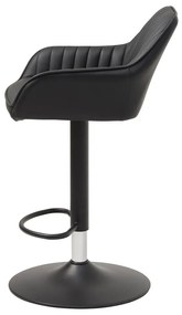 Čierna barová stolička s nastaviteľnou výškou z imitácie kože Brooks – Unique Furniture