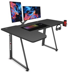 Rohový PC stolík Hyperion 7.7 (čierna). Akcia -20%. Vlastná spoľahlivá doprava až k Vám domov. 1087522
