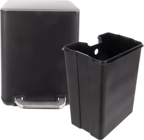 Čierny pedálový odpadkový kôš z nehrdzavejúcej ocele 6 l Black – Orion