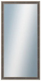 DANTIK - Zrkadlo v rámu, rozmer s rámom 60x120 cm z lišty TOOTH malá striebornočierna (3164)