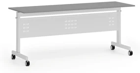 Mobilný stôl PRIMO MOBI, 1800 x 600 mm, biela podnož, grafit