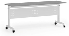 Mobilný stôl PRIMO MOBI, 1800 x 600 mm, biela podnož, grafit