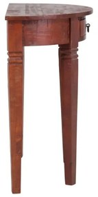 furniture-nabytek.cz - Masívny konzolový stôl Catana z borovice, hnedý, lakovaný – guľatý