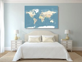 Obraz na korku mapa sveta v štýlovom prevedení