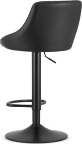 LEOBERT Otočná barová stolička – čierna, ekokoža