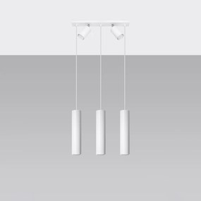 Závesné svietidlo Ring 3, 5x biele kovové tienidlo