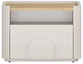 Nočný stolík Amilio 50 cm - kašmírová / dub olejovaný