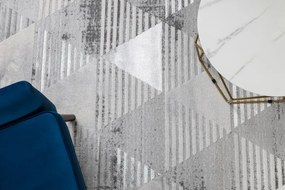 Koberec LIRA E1627 Trojuholníky geometrický, štrukturálny, glamour - sivý