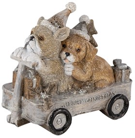Vianočné dekoratívne soška psíkov s čiapkami - 10 * 6 * 9 cm