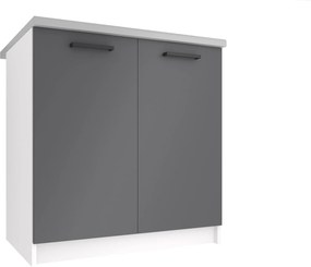 Kuchynská skrinka Belini spodná 80 cm šedý mat s pracovnou doskou  TOR SD80/0/WT/SR/0/B1