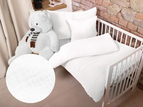 Biante Detské mušelínové posteľné obliečky do postieľky Nature MSN-010 Biele Do postieľky 90x140 a 40x60 cm