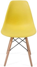 Sada stoličiek s plastovým sedadlom, 2 ks, žlté