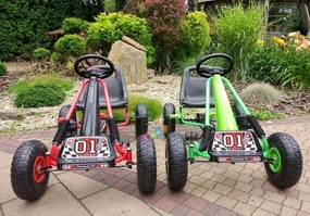 RAMIZ ŠĽAPACIA KÁRA GOKART A15 S NAFUKOVACÍMI KOLESAMI - Zelená 2024