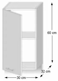 Horná kuchynská skrinka Line G30 - dub sonoma / biela