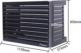 Qventi Kryt klimatizácie – antracitový/sivý, rozmer S 100 x 50 x 75 cm