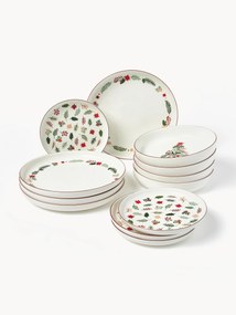 Vianočná porcelánová súprava riadu Eve, 4 osoby, 12 ks