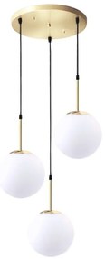 Toolight - Závesná lampa 3xE27, zlatá-biela, OSW-08193