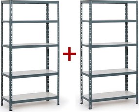 Policový regál 1+1 ZADARMO, 1790x900x500 mm, nosnosť 175kg